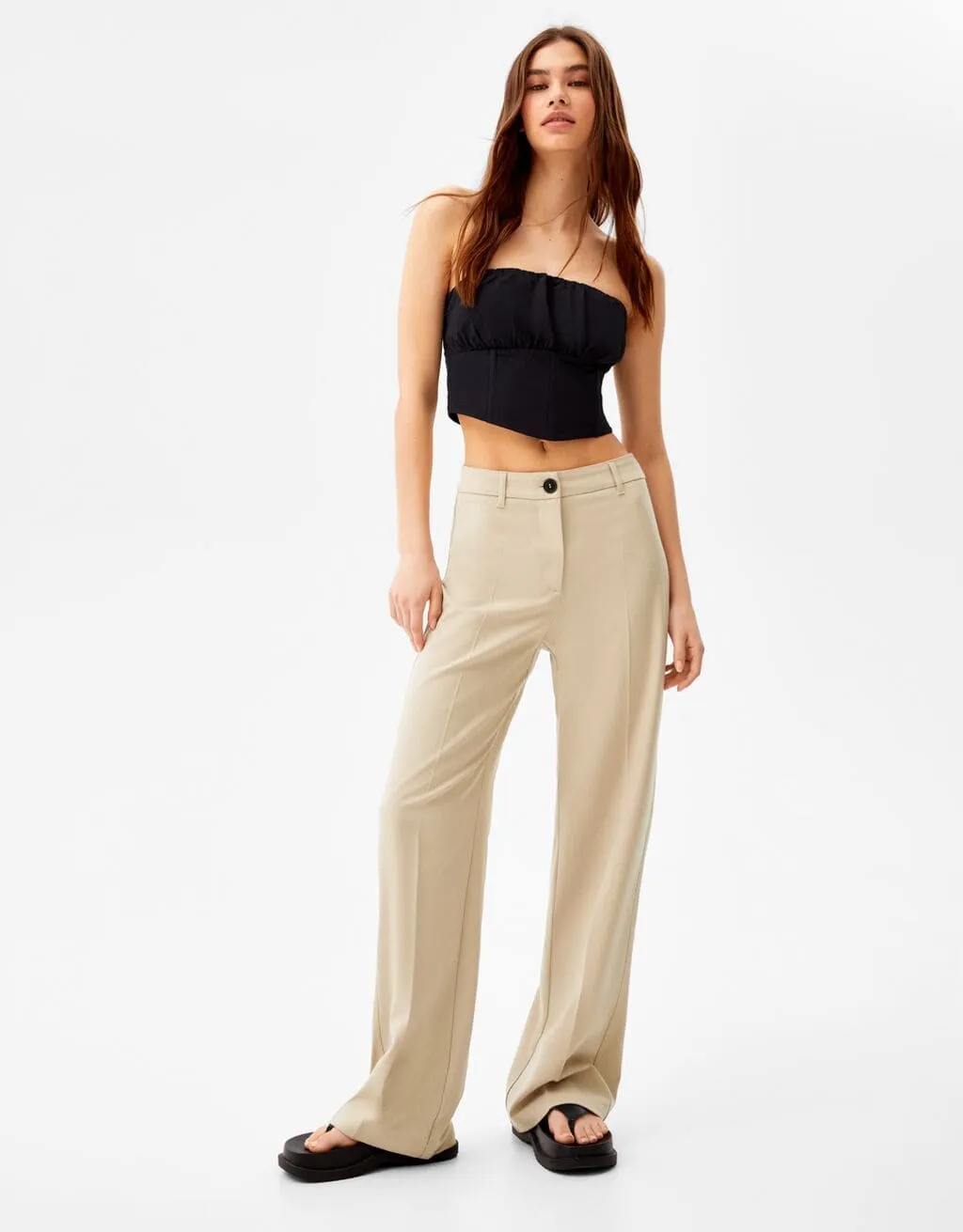 Wide-Leg-Hose mit Gürtelschlaufen