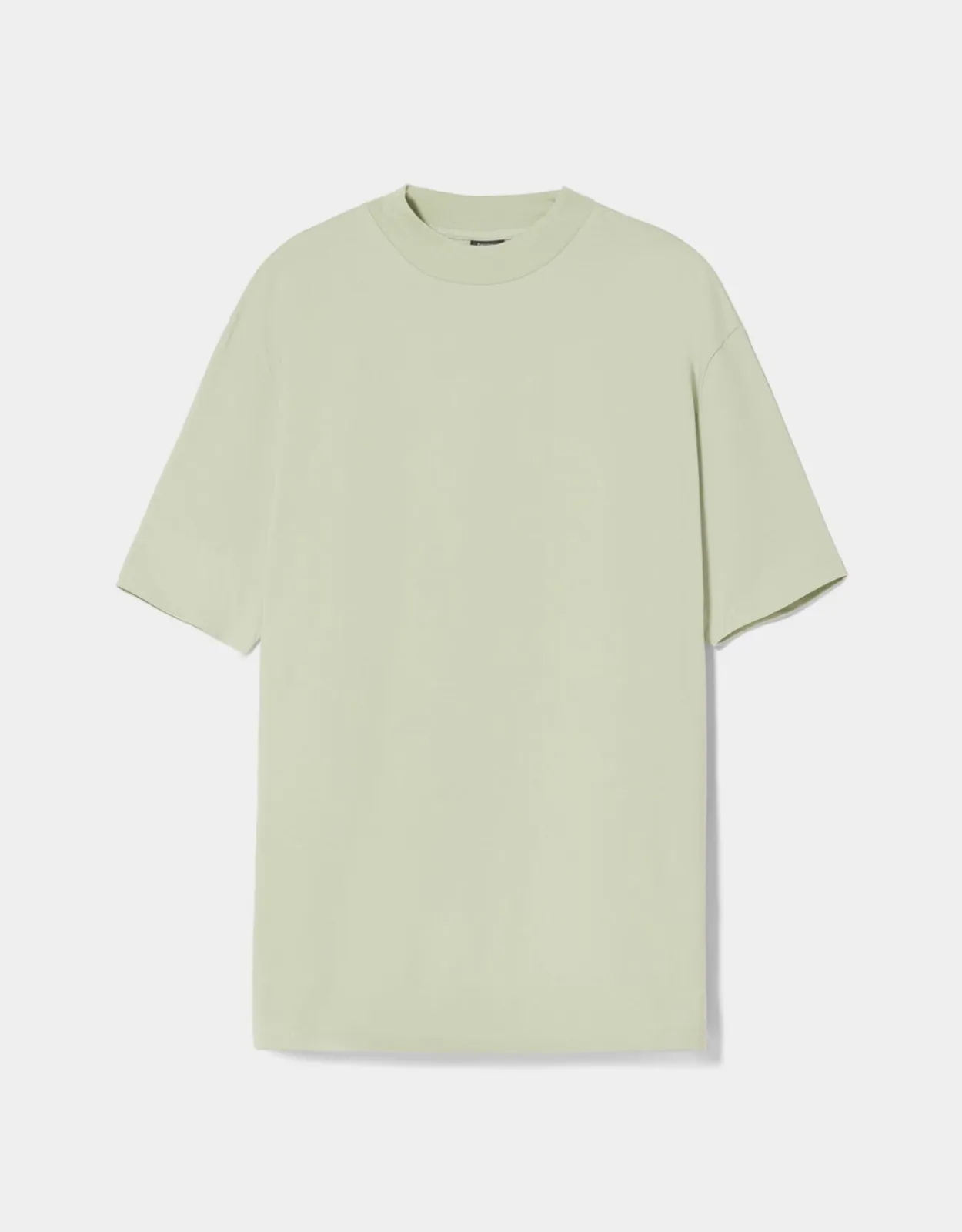 T-Shirt im Slim-Fit mit geripptem Stehkragen