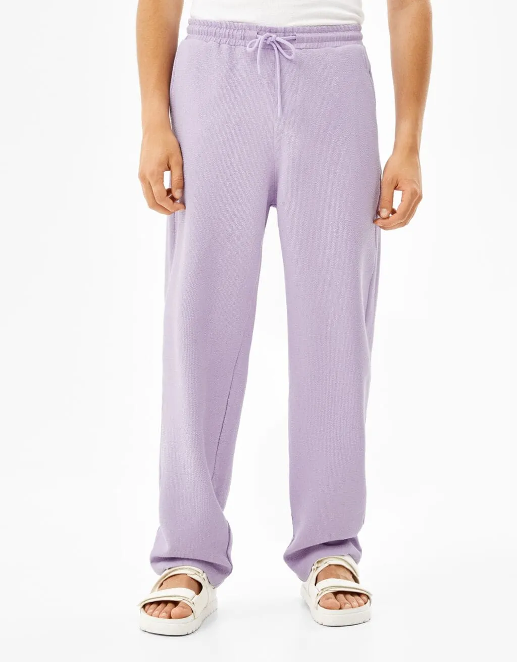 Wide Leg-Joggerhose mit Textur